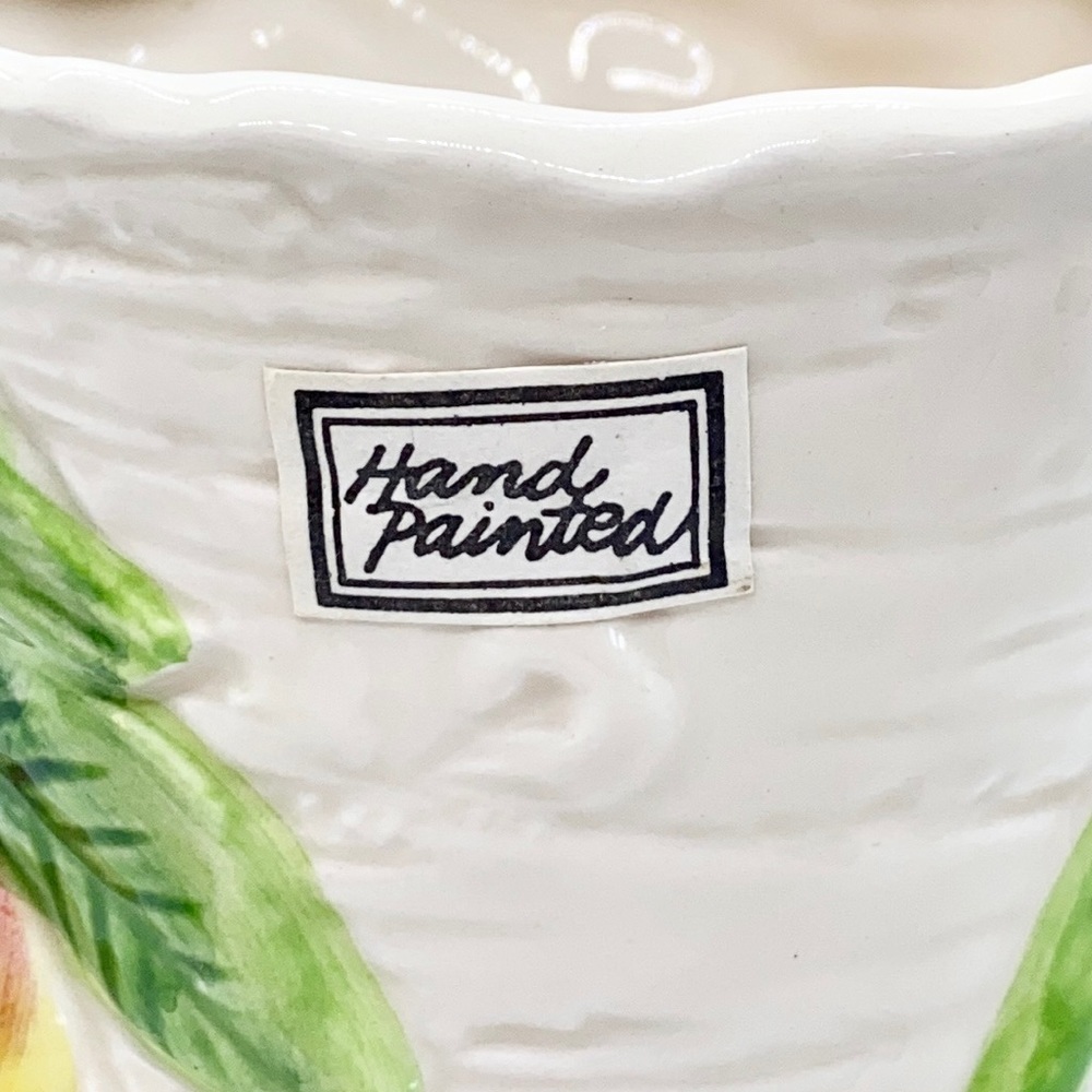 New Peaches on Tree OCI hand painted Ceramic Coffee Tea Mug 90's excellent cond. - Picture 6 of 8